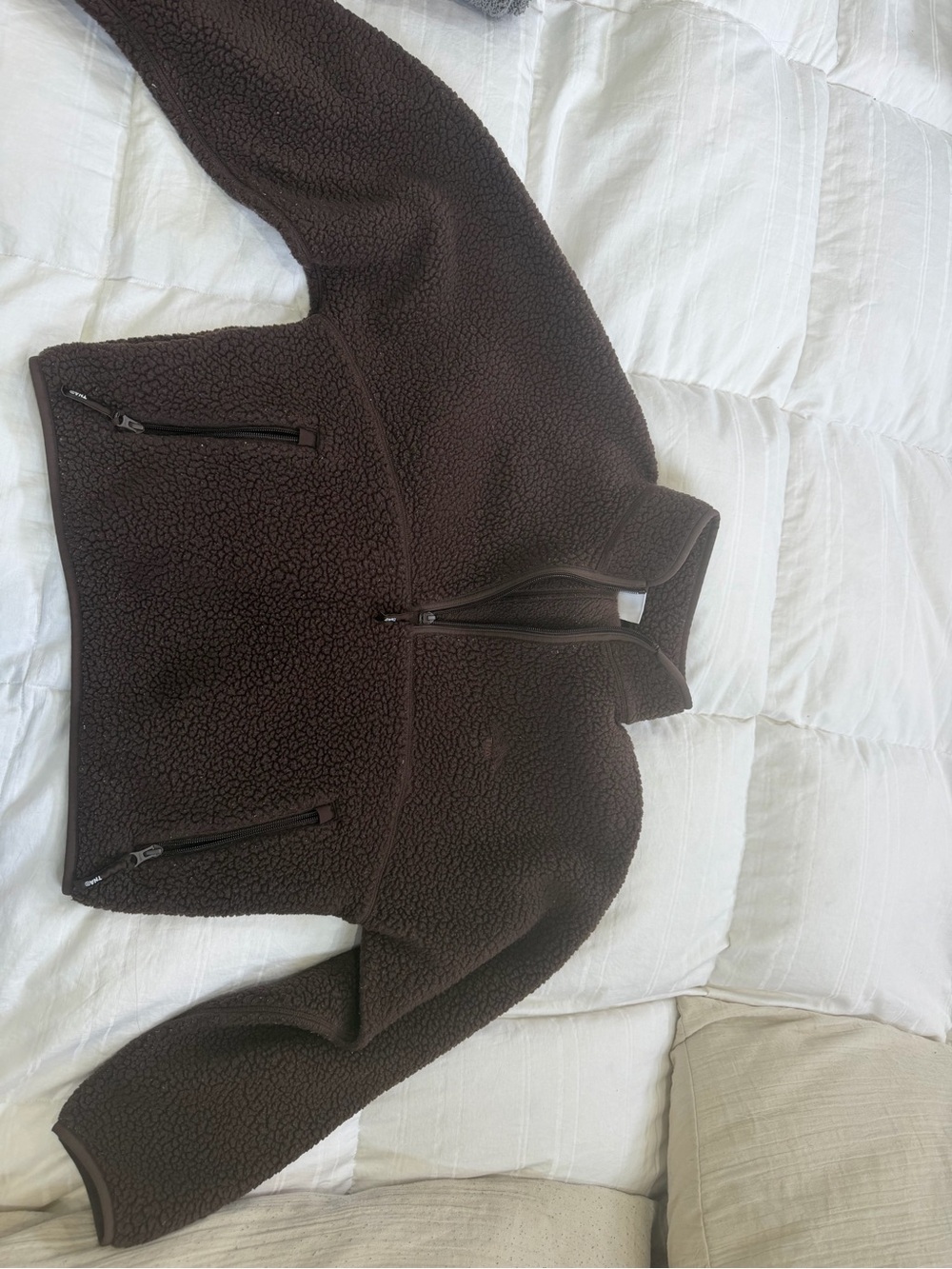 TNA Dark Brown Teddy Sherpa Zip Jacket
